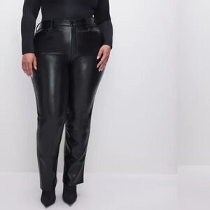 Good American black faux leather pants size 20